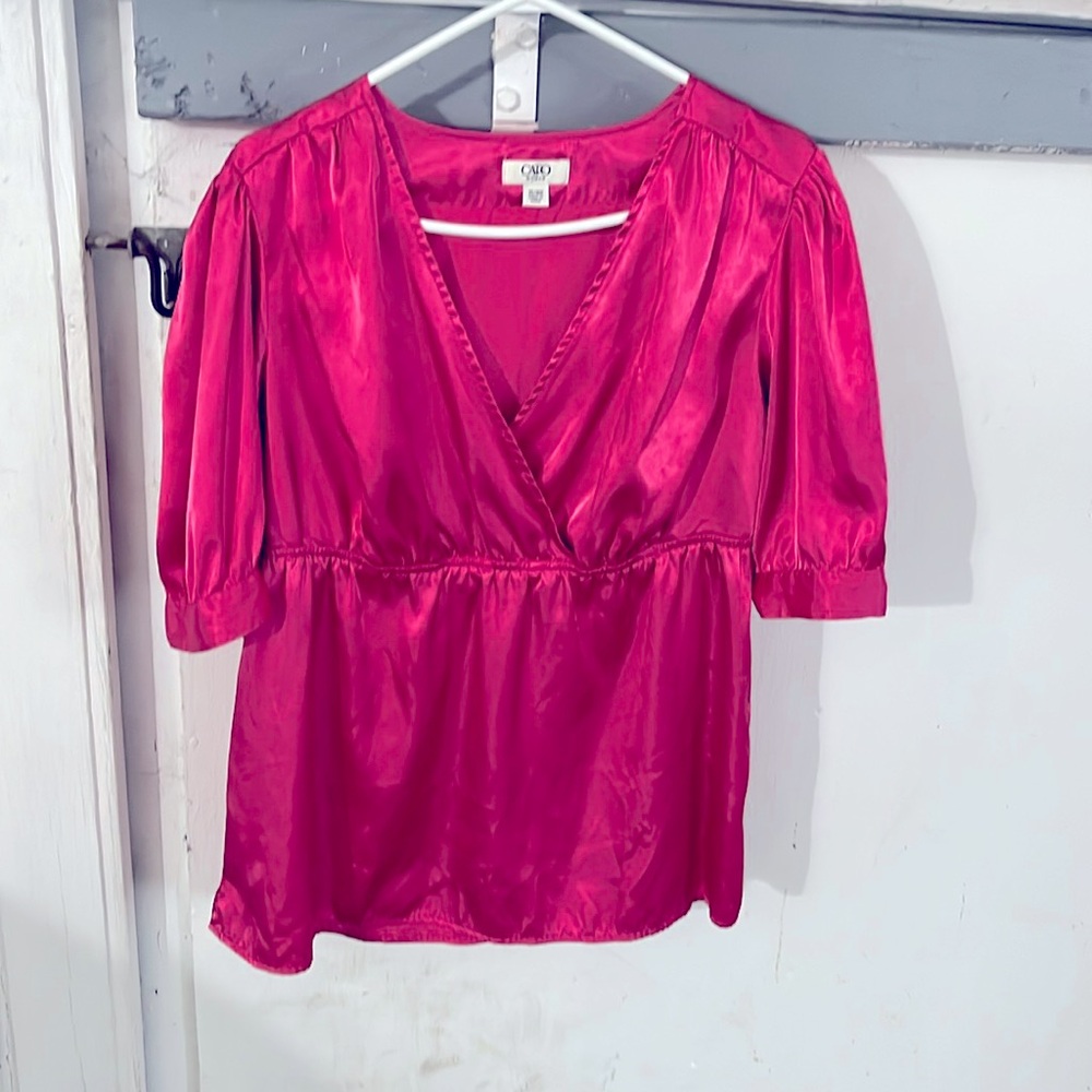 Very pretty soft and silky size 14 to 16 W dress shirt.